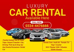 Rent A Car/Honda Civic/Land Cruiser V8/Mercedes Benz/Suzuki APV/Alto