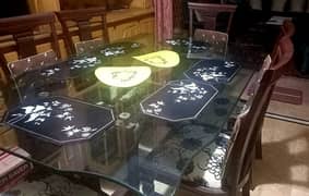 6 seater dining table with 6 chairs