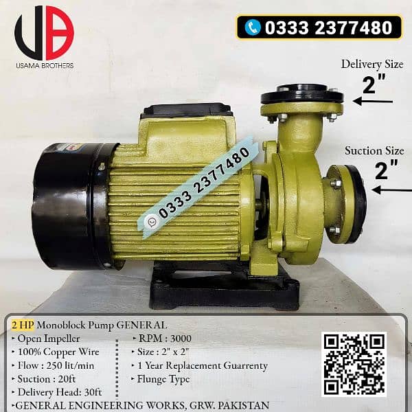 1HP Jawed Mono Block Water Suction Pump Motor / Monoblock Pump 2