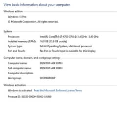 Intel Corei7 6th generation (6700)