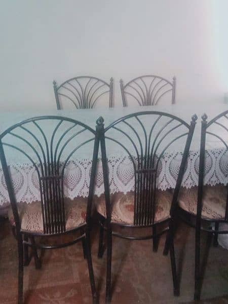 Dining Table Glass Top 8 Chairs 1