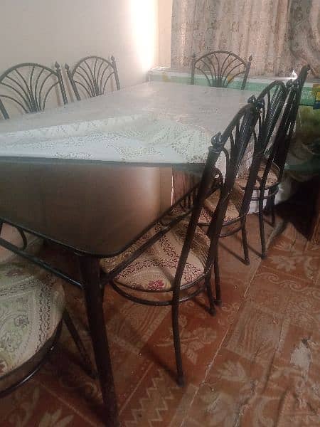 Dining Table Glass Top 8 Chairs 2