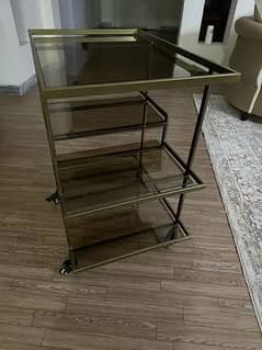 Branded Tea Trolley metallic three layered top notch quality finising