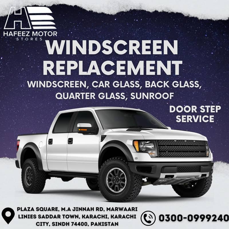 WindScreen And Door Glasses For Cars , Trucks , Van 0