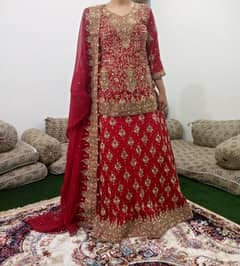 maroon bridal lehnga