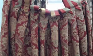 2 Maroon Curtains, with belts
