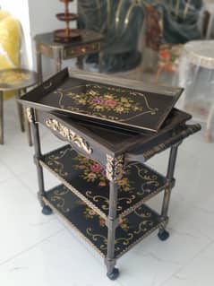 Tea Trolley, Hand-Painted Tea Trolley, Trolleys