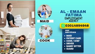 Maids / House Maids / cook / House chef / Baby Sitter maid available