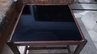 Wooden Center Table with Glass