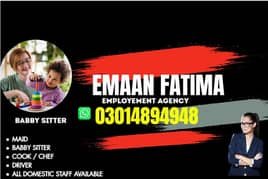 Baby Sitter / House Maids / cook / House chef / nanny maid available