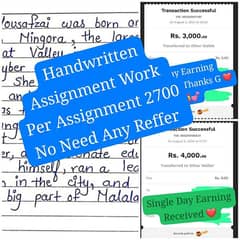 Handwritten Assignment Content Writing And Data Entry Work Available