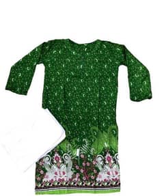 2 PCs woman's 14 August lawn printed suit