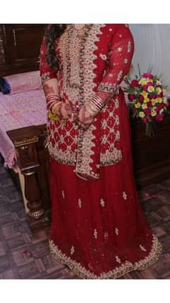 Mehroon bridal dress