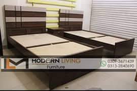 Modern 2 Single beds one side table best Quality