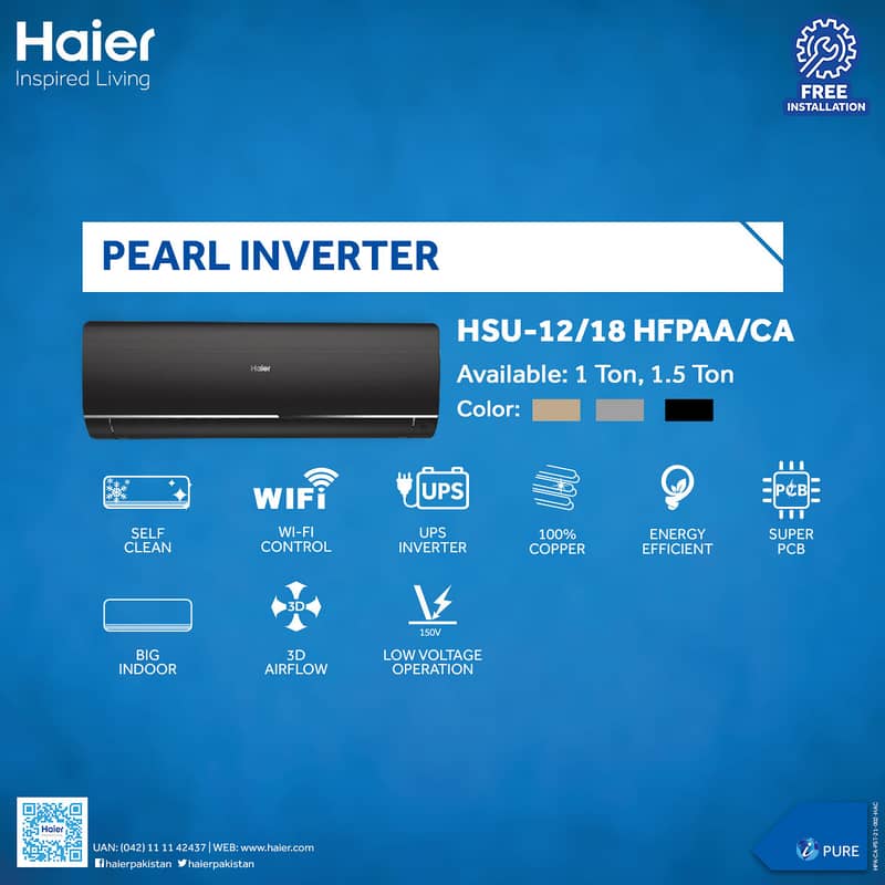 HAIER 1.5 Ton Pearl Series DC Inverter Heat & Cool Air Conditioner 6