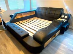 smart bed with dewan and rack queen size