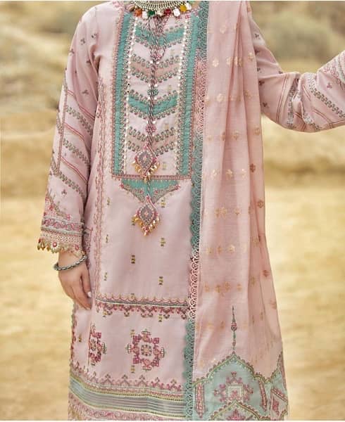 Qalamkar three piece dress 1