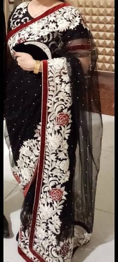 Net Embroidered Saree