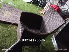 OUTDOOR GARDEN RATTAN UPVC FURNITURE SOFA SET CHAIRS TABLE UMBRELLA