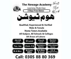 Home Tuition & Home Tutors Available in Lahore