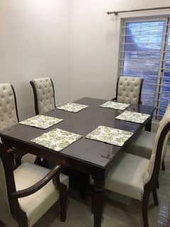 6 Chair Wooden Dining Table for sale