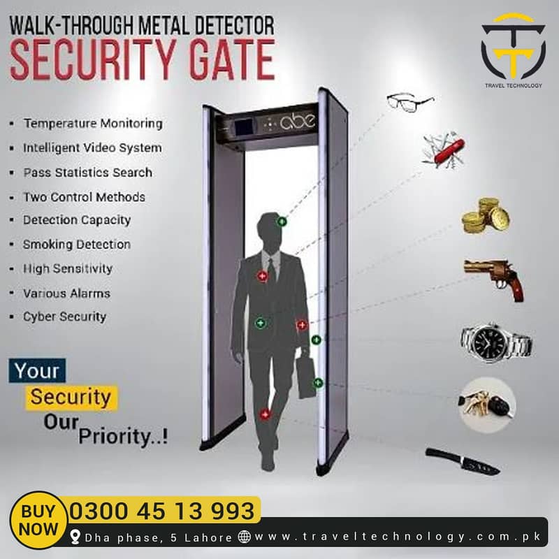 All Zone Metal Detector Walk Through Security Gate Available 0