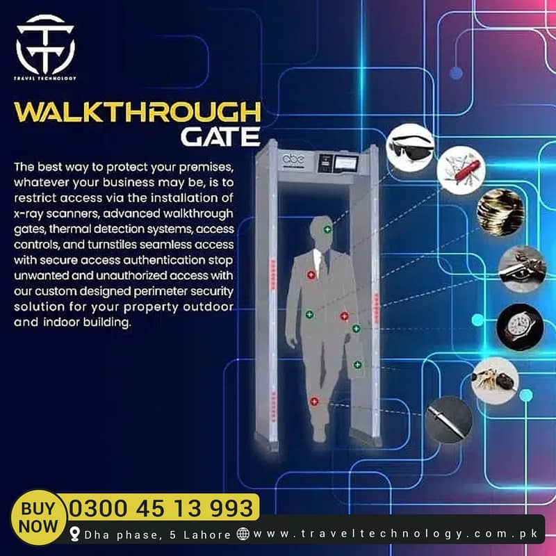 6 Zone Pinpoint DHI-ISC-D106 Walk Through Metal Detector Security Gat 0