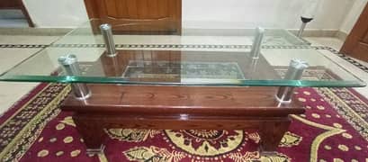 Center Table ( Thick glass & Wood ) 0