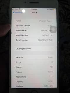 iPhone 7 plus pta apporad 128 gb all oky