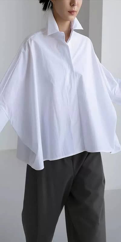 button oversize shirt cotton shirts for girls