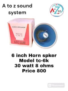 6 inch horn spker 
model tc-6k
30 watts 8ohms 
price 800