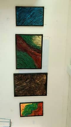 foming sheet painting with glass frame