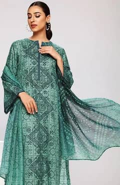 3 Pcs Unstitched Women's linen printed Suit | All Pakistan Delivery.