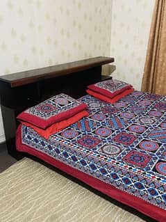 Wooden king size Bed with wooden  dressing table