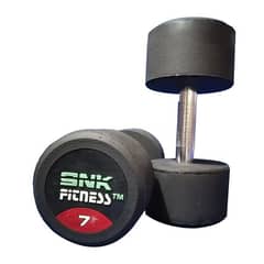 Pair 7kg  Dumbell Stylish Iron Rod Weight Plates Rubber  (7+7=14 kg)