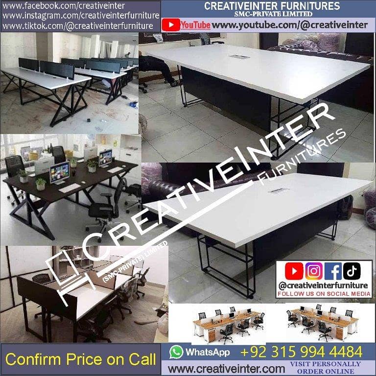 Office workstation 4 person 5 table desk chair conference meeting wor 18