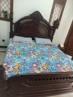 Bed set with dressing and two side tables and sofa