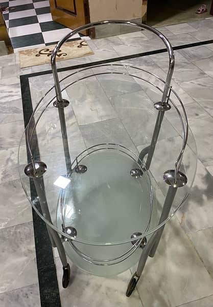 Special New Style Glass tables with wheel. 2