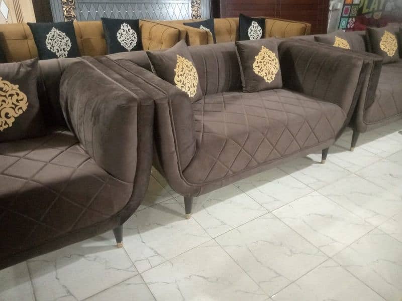 L shape sofa / corner sofa / 6 seater velvet sofa / Sofa for sale 2