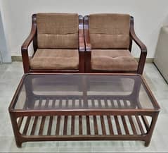 Wooden Sofa Set with cushion & table