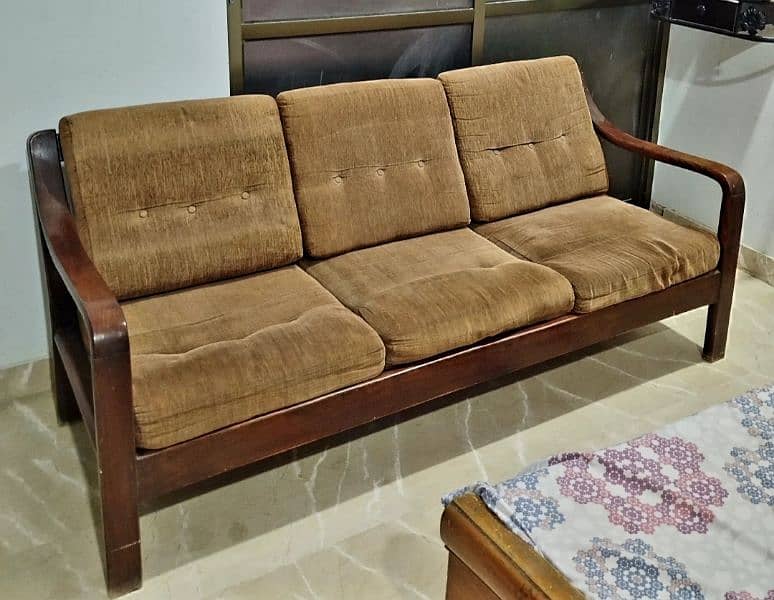 Wooden Sofa Set with cushion & table 1