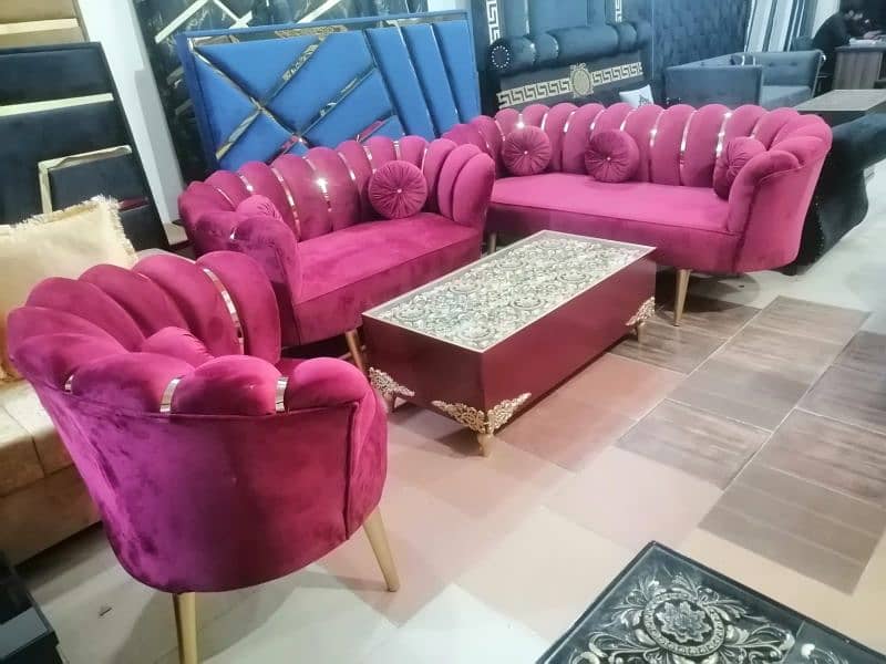 L shape sofa / corner sofa / six seater / velvet sofa / Sofa for sale 8