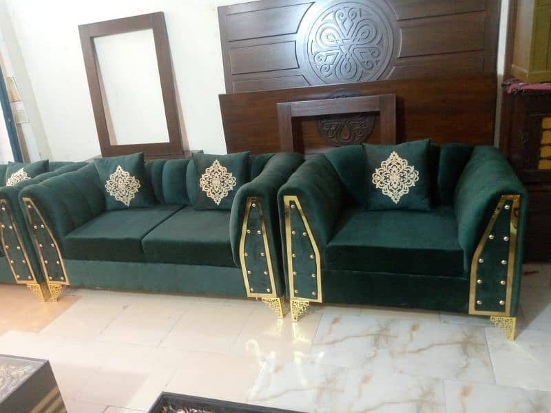 L shape sofa / corner sofa / six seater / velvet sofa / Sofa for sale 16