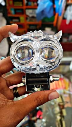 "Owl Light for Bike - Metal Back Body, Multi-Color LED Fog Light"