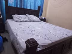 Urgent Sale: Bed with mattress with sidetables