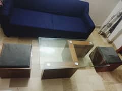 Center Table for sale with two storage boxes/sitting design