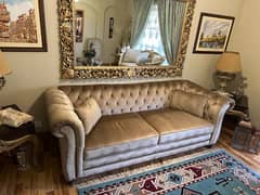 2 Wing Chairs plus 3 seater chesterfield