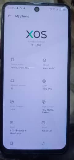 Infinix zero x neo 8+5gb ram 128 gb storage