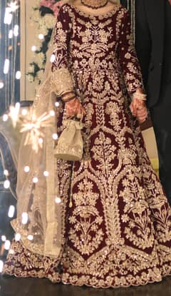 Bridal Lehnga / Wedding dress / Barat wear / Maroon Dress