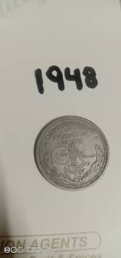 Old unique coins 1948 and 1951 government of Pakistan